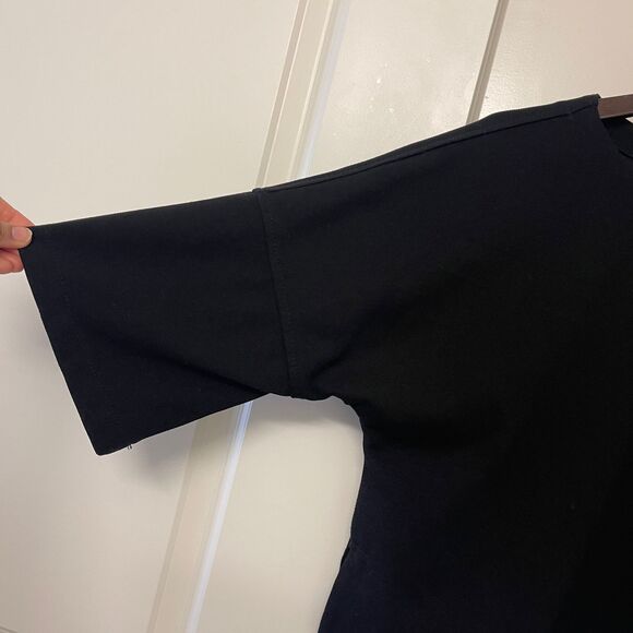 Max Studio London Women's Black Boxy Tshirt Oversized Batwing Sleeve Top Size XS - Picture 4 of 9